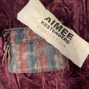 Outside Leather, inside Polyester Lining, Measurements 14” wide and 11” tall.